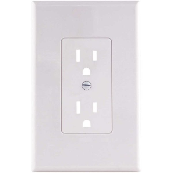 Titan3 Technology 1-Gang Decorator Plastic Wall Plate, White Smooth, 5PK TPPCSW-D-5